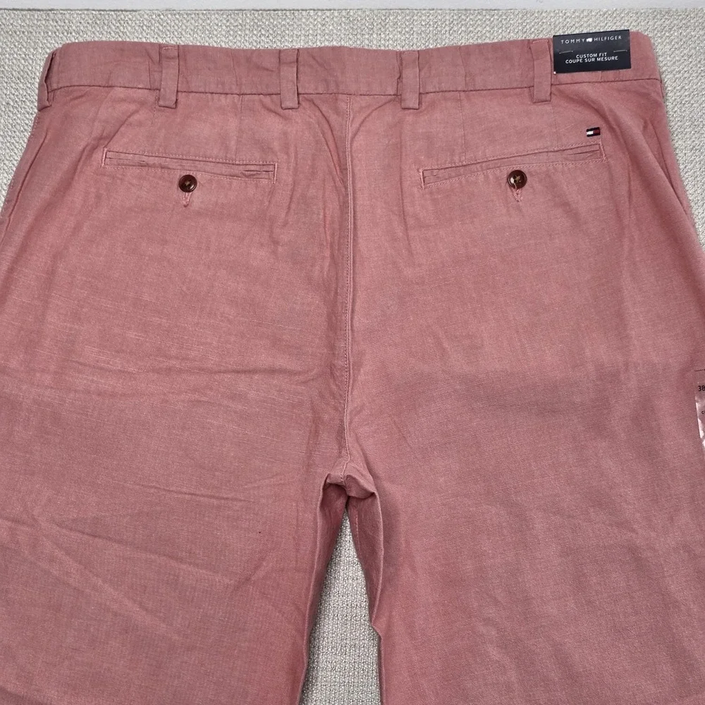 Tommy Hilfiger Men's 38x30 Stretch Chino Custom Fit Casual Pants Salmon Pink NWT
